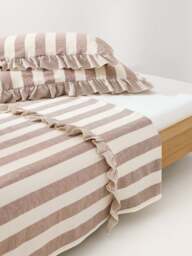 Ruffled Linen-Cotton Flat Sheet Posie