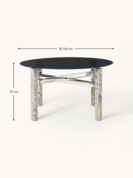 Dining Table Sam with Glass Top, in various sizes - thumbnail 8