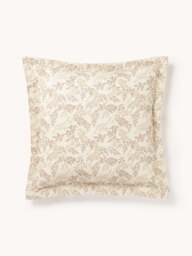 Leaf Print Pillowcase Pola in Linen-Cotton Blend with Flange - thumbnail 3