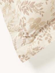 Leaf Print Pillowcase Pola in Linen-Cotton Blend with Flange - thumbnail 6