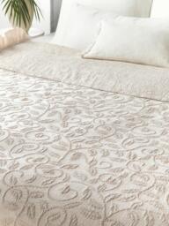 Structured Cotton Blanket Clara with Ruffles and Floral Pattern - thumbnail 2
