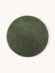 Round Fluffy High-Pile Rug Leighton