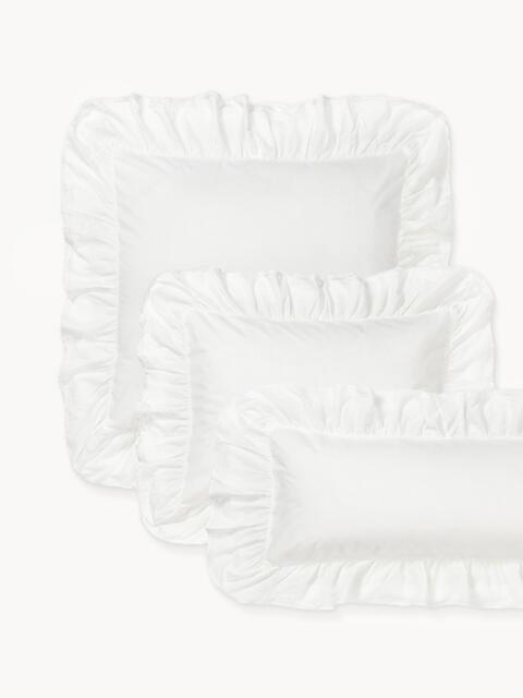 Washed Cotton Percale Pillowcase Louane with Ruffles - image 1