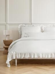 Washed Cotton Percale Pillowcase Louane with Ruffles - thumbnail 7