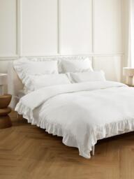 Washed Cotton Percale Pillowcase Louane with Ruffles - thumbnail 8