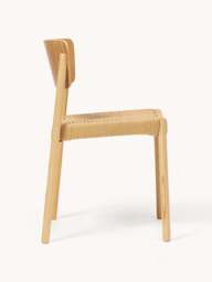 Wooden Dining Chairs Danny with Rattan Seat, Set of 2 - thumbnail 3