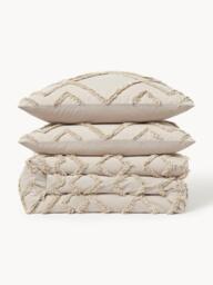 Cotton Percale Duvet Cover Faith with Tufted Design - thumbnail 4