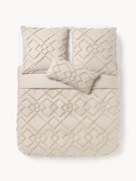 Cotton Percale Duvet Cover Faith with Tufted Design - thumbnail 3