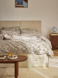 Cotton Percale Duvet Cover Faith with Tufted Design - thumbnail 2