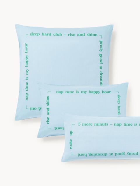 Cotton Percale Pillowcase Roya with Embroidered Inscription