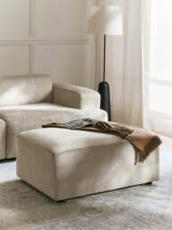 Corduroy Ottoman Melva, W 99 x D 72 cm - thumbnail 8