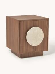 Bedside Table Holden with Travertine Handle