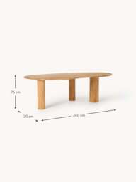 Organic-Shaped Oak Wood Dining Table Naruto, in various sizes - thumbnail 9