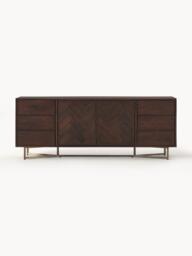 XL Mango Wood Sideboard Luca with Herringbone Pattern - thumbnail 3