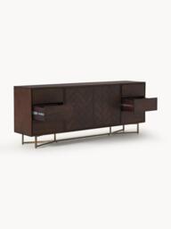 XL Mango Wood Sideboard Luca with Herringbone Pattern - thumbnail 6