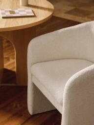 Bouclé Dining Chair Mairo with Armrests - thumbnail 8