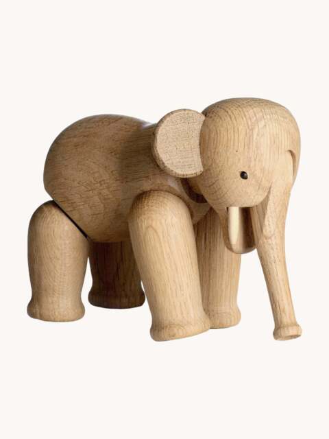 Handmade Oak Wood Decorative Object Elephant - image 1