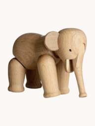 Handmade Oak Wood Decorative Object Elephant - thumbnail 1