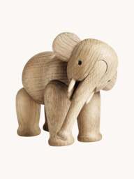 Handmade Oak Wood Decorative Object Elephant - thumbnail 3