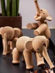 Handmade Oak Wood Decorative Object Elephant - thumbnail 7