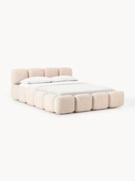Upholstered Bouclé Bed Tayla - thumbnail 1