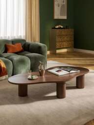XL Oak Wood Coffee Table Didi in Organic Shape - thumbnail 7