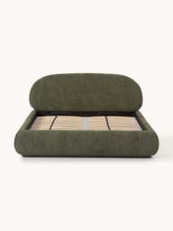 Upholstered Teddy Bouclé Bed Alba with Storage - thumbnail 3