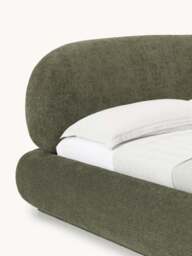 Upholstered Teddy Bouclé Bed Alba with Storage - thumbnail 4