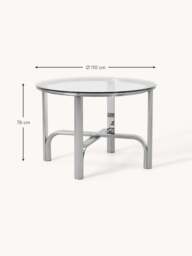 Round Dining Table Neil with Glass Top, in various sizes - thumbnail 8