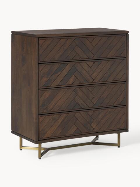 Mango Wood Dresser Luca with Herringbone Pattern - image 1