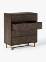 Mango Wood Dresser Luca with Herringbone Pattern - thumbnail 4