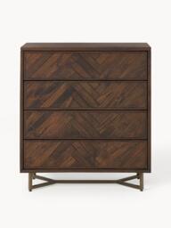 Mango Wood Dresser Luca with Herringbone Pattern - thumbnail 3