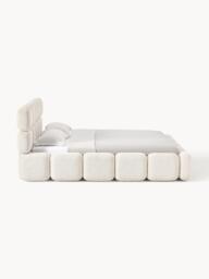 Upholstered Teddy Bouclé Bed Tayla with Storage Space - thumbnail 5
