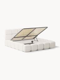 Upholstered Teddy Bouclé Bed Tayla with Storage Space - thumbnail 3