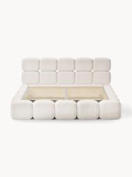Upholstered Teddy Bouclé Bed Tayla with Storage Space - thumbnail 7