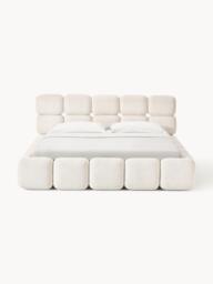 Upholstered Teddy Bouclé Bed Tayla with Storage Space - thumbnail 4