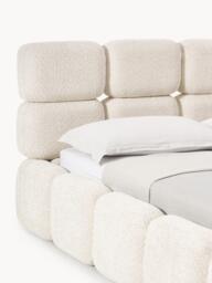 Upholstered Teddy Bouclé Bed Tayla with Storage Space - thumbnail 8