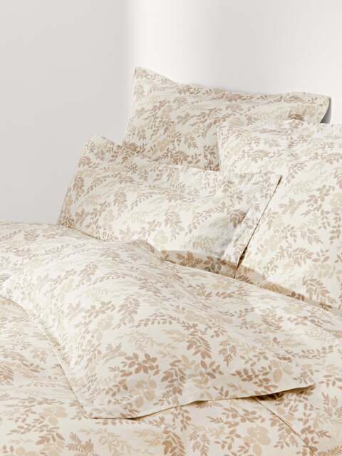 Leaf Print Duvet Cover Pola in Linen-Cotton Blend - image 1