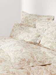 Leaf Print Duvet Cover Pola in Linen-Cotton Blend