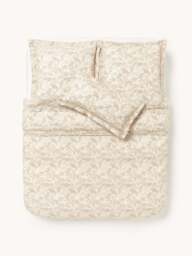 Leaf Print Duvet Cover Pola in Linen-Cotton Blend - thumbnail 2