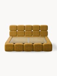 Upholstered Teddy Bouclé Bed Tayla with Storage Space - thumbnail 7