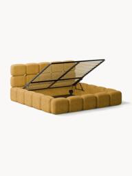 Upholstered Teddy Bouclé Bed Tayla with Storage Space - thumbnail 3
