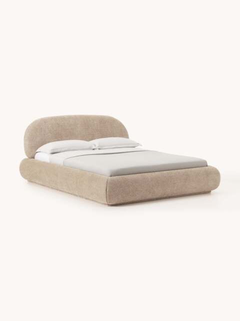 Upholstered Teddy Bouclé Bed Alba