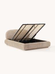 Upholstered Teddy Bouclé Bed Alba with Storage - thumbnail 2
