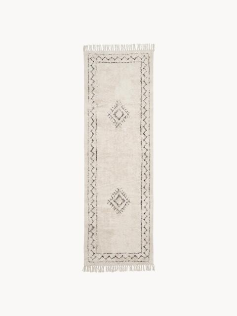 Hand-Woven Cotton Runner Fionn with Fringes