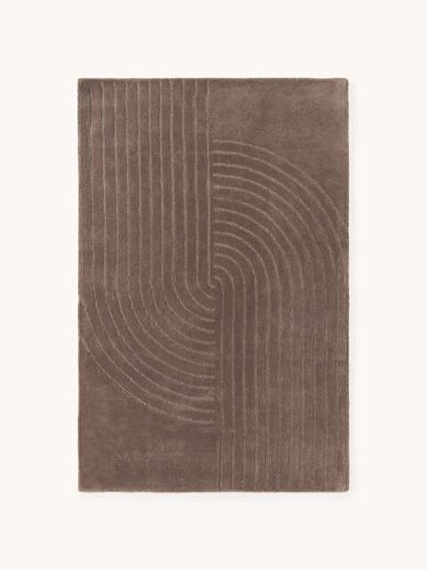 High-Low Wool Rug Mason, Hand-Tufted - image 1
