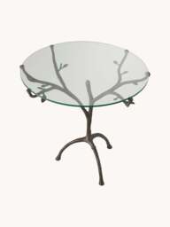 Round Dining Table Christophe with Glass Top, Ø 80 cm - thumbnail 2