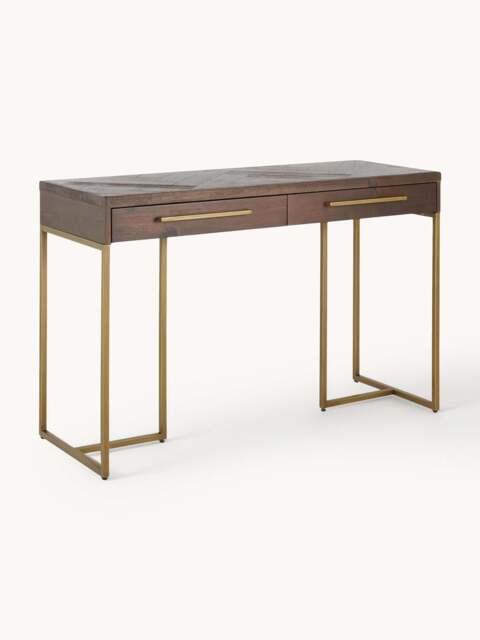 Herringbone Console Table Class with Acacia Wood Veneer - image 1