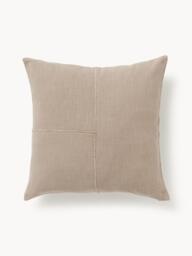 Handwoven Cushion Cover Terre with Decorative Seam - thumbnail 1