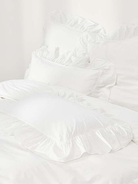 Washed Cotton Percale Duvet Cover Louane with Ruffles - image 1